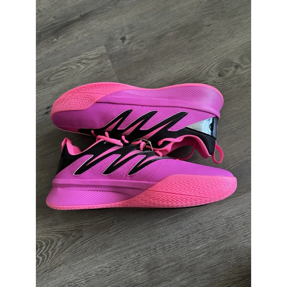 Adidas US 13.5 Men's Pink Black Lifestyle Basketball Dame Certified 3 JI1545 New